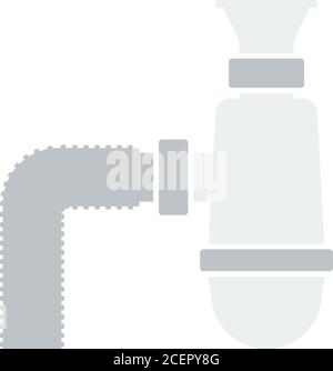Bathroom Siphon Icon. Flat Color Design. Vector Illustration. Stock Vector
