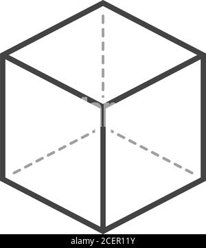Cube With Projection Icon. Flat Color Design. Vector Illustration. Stock Vector