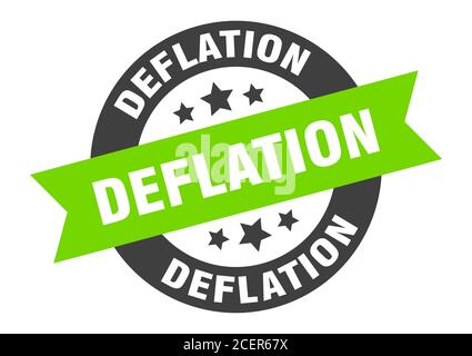 deflation sign. round isolated sticker. ribbon tag Stock Vector Image ...