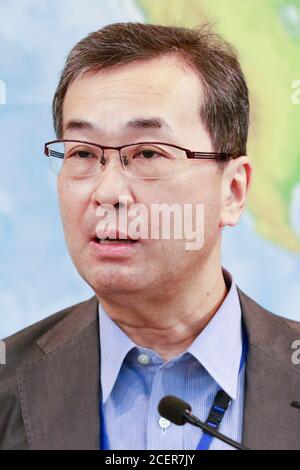 Tokyo, Japan. 2nd Sep, 2020. Japan's Foreign Press Secretary Tomoyuki Yoshida speaks during a news conference at the Ministry of Foreign Affairs of Japan Credit: Rodrigo Reyes Marin/ZUMA Wire/Alamy Live News Stock Photo