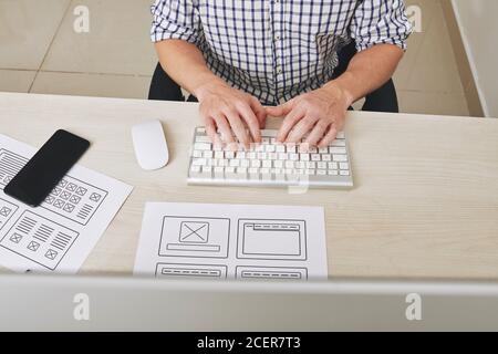 UX designer working on computer Stock Photo