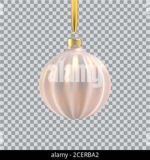 Realistic Gold Christmas tree toy in the form of a spiral. 3D Illustration object for christmas design, mockup. Vector isolated on a transparent backg Stock Vector
