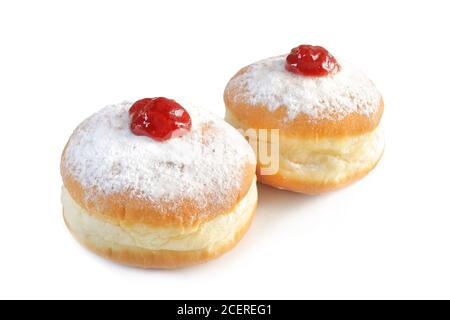 Jelly doughnut isolated on white background Stock Photo