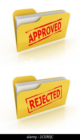 folder icon for approved / rejected documents Stock Photo - Alamy