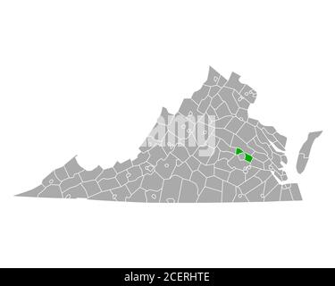 Map of Henrico in Virginia Stock Photo