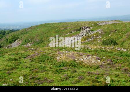 Y Garn Fach Iron Age HIll fort with Bronze Age origin Garn Goch Black Mountain Brecon Beacons National Park Carmarthenshire Wales UK Stock Photo