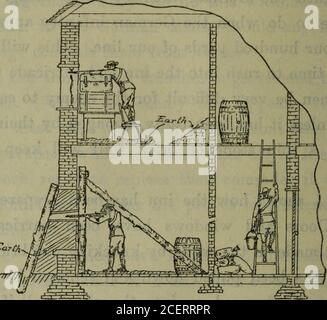 . How armies fight. knocking out bricks. Thestaircase has been pulled down and replaced by a ladder,which can be dragged up into the upper hall if the Ger-mans succeed in getting into the ground floor. Theentrance nearest the wood has been left so that the de-fenders can get in and out; but a number of flour-sacksfilled with earth have been placed near it, ready for pilingagainst the door from the inside. The rooms on the left in the picture are on the side ofthe house which is exposed to the enemys artillery fire, somore preparations have been made there than on the right.The German shells wi Stock Photo