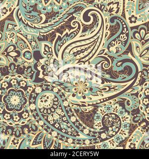 Paisley seamless pattern. Vector illustration in asian textile style Stock Vector