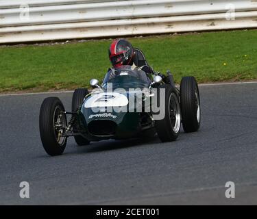 Mark Woodhouse, Elva 100, HSCC, FJHRA, Historic Front-Engined Formula Junior Championship, Mallory Park, 23rd August 2020. Hosted at the VSCC Formula Stock Photo