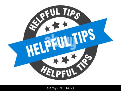 helpful tips sign. round isolated sticker. ribbon tag Stock Vector