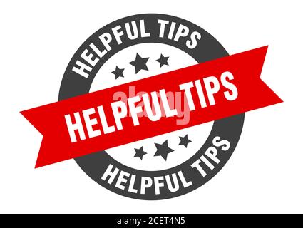 helpful tips sign. round isolated sticker. ribbon tag Stock Vector