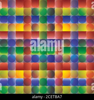 Background Pattern with Crossing Lines - Multicolored Squares - Fabric Style Stock Vector