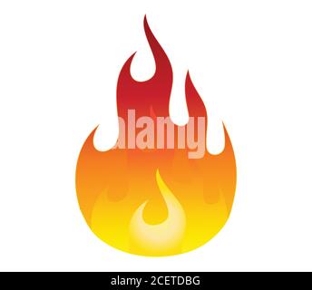 High quality fire emoticon isolated on white background.Fire emoji vector illustration.Lit icon. Stock Vector