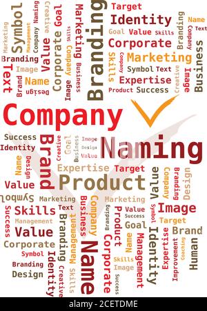 Company Naming - Word Cloud in various Colors with Check Symbol Stock Vector