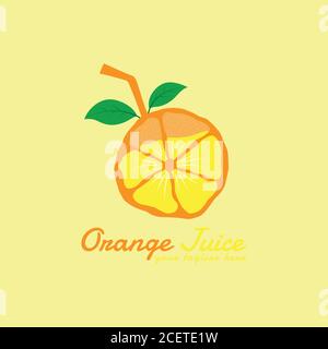 This logo was created for a business or company engaged in drinks made from orange juice as the main ingredient. Stock Vector