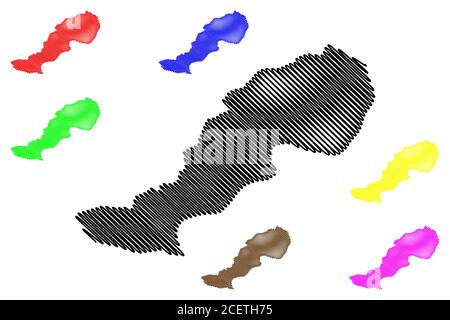 Howrah City (Republic of India, West Bengal State) map vector illustration, scribble sketch City of Haora map Stock Vector