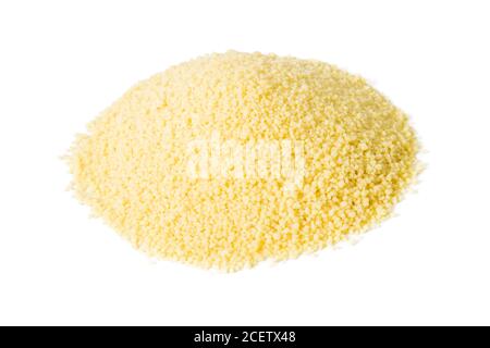 Small couscous isolated on a white background. Front views, close-up Stock Photo