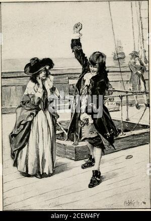 . Kate Bonnet; the romance of a pirate's daughter. Oh, Kate! said Dickory, you should have seen thatwonderful pirate fight. (See page 350. &gt; KATE BONNET Ctje ttomance of a pirate* E&gt;augt)ter BY FRANK R. STOCKTONkatebonnetromanc00stocrich Stock Photo