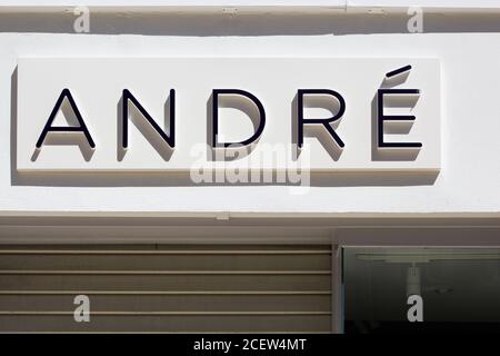 Villefranche, France - May 17, 2020: André is a French shoe company and distribution company based in Paris Stock Photo