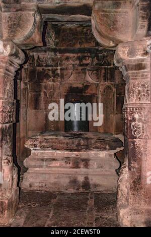 virupaksha temple Pattadakal shivlinga in hindu methodology. It's one of the UNESCO World Heritage Sites and complex of 7th and 8th century CE Hindu a Stock Photo