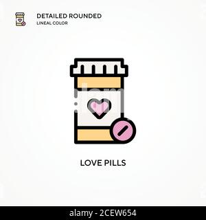 Love pills vector icon. Modern vector illustration concepts. Easy to edit and customize. Stock Vector