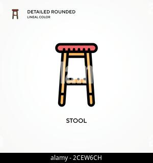 Stool vector icon. Modern vector illustration concepts. Easy to edit and customize. Stock Vector