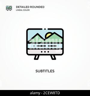 Subtitles vector icon. Modern vector illustration concepts. Easy to edit and customize. Stock Vector