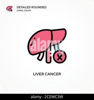 Liver cancer vector icon. Modern vector illustration concepts. Easy to edit and customize. Stock Vector