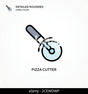 Pizza cutter vector icon. Modern vector illustration concepts. Easy to edit and customize. Stock Vector