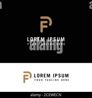 Creative Initial f and p logo. F and P logo with minimalist style. Stock Vector