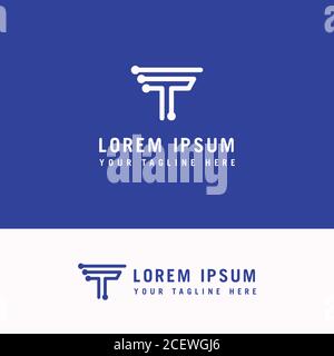 tech letter t initial letter logo concept template Stock Vector