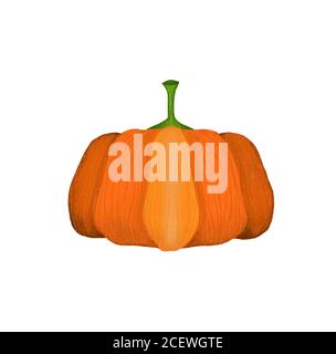Halloween pumpkin color seamless pattern. Hand drawn doodle cartoon elements of Halloween celebration isolated on white background. Stock Photo