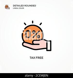 Tax free vector icon. Modern vector illustration concepts. Easy to edit and customize. Stock Vector