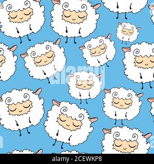 Sweet, furry, funny, dream sheep. Stock Vector