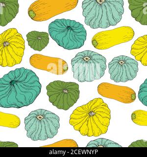 Vegetables food seamless pattern. Stock Vector