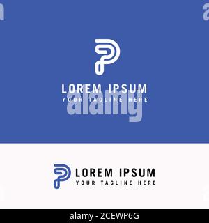 Initial letter P PP minimalist art logo, gold color on black background Stock Vector