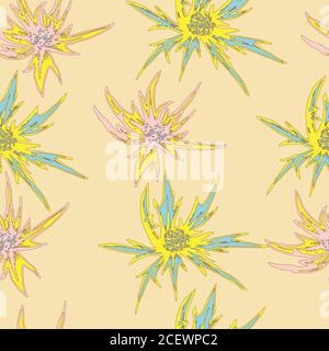 Seamless blooming, floral pattern. Stock Vector