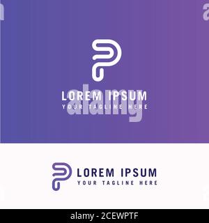 Trendy modern stylish attractive P initial based letter icon logo. E logo with minimalist style. Stock Vector