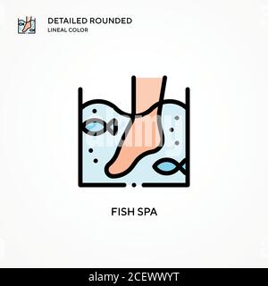 Fish spa vector icon. Modern vector illustration concepts. Easy to edit and customize. Stock Vector