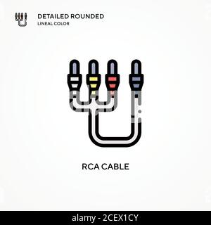 Rca cable vector icon. Modern vector illustration concepts. Easy to edit and customize. Stock Vector