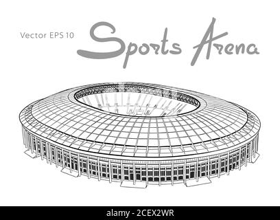 Sketch of the main sports arena in Moscow. Stock Vector