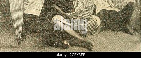 . A complete geography. Fig 276. Savages whose homes are in the tropicalzone. Contrast their dress with thatof the Eskimos (Fig. 275). THE EARTH AS A PLANET 247 stood before the sun in one position, as on September 23 or March 21(Fig. 277), the suns rays would reach from pole to pole, lighting onehalf of the globe at a time and leaving the other half in darkness.As the earth made its daily rotation, all places upon it would haveday and night every twenty-four hours, excepting at the very poles,where the sun would always be seen on the horizon. But if the earths axis were tipped or inclined^ so Stock Photo