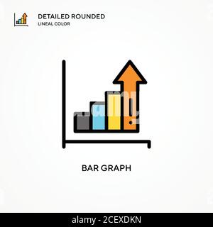 Bar graph vector icon. Modern vector illustration concepts. Easy to edit and customize. Stock Vector