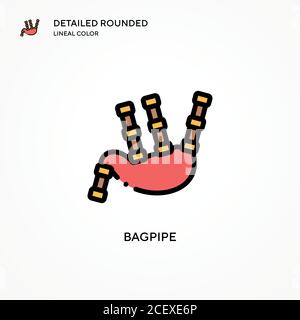 Bagpipe vector icon. Modern vector illustration concepts. Easy to edit and customize. Stock Vector