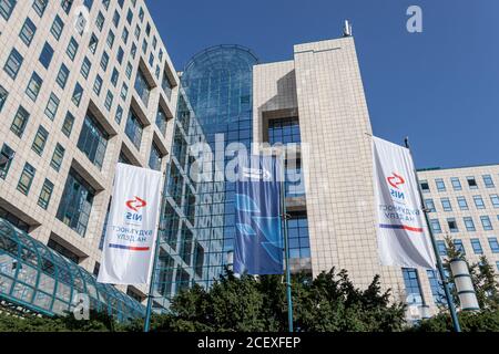 Novi Sad, Serbia - August 31, 2020: Gazprom - Nis business building company headquarters in Novi Sad Stock Photo