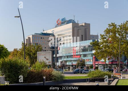 Novi Sad, Serbia - August 31, 2020: Gazprom - Nis business building company headquarters in Novi Sad Stock Photo