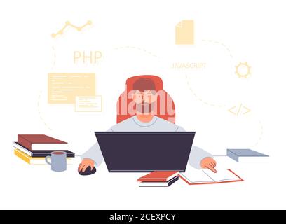 Online training courses for computer programmer Stock Vector