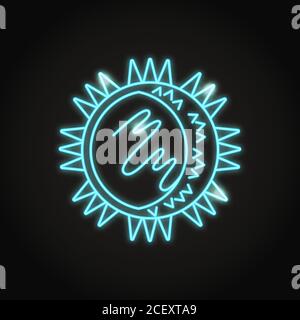 Neon rhinovirus icon in line style. Virus cell symbol. Vector illustration. Stock Vector