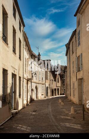 A street in the old town of Beaune, France Stock Photo