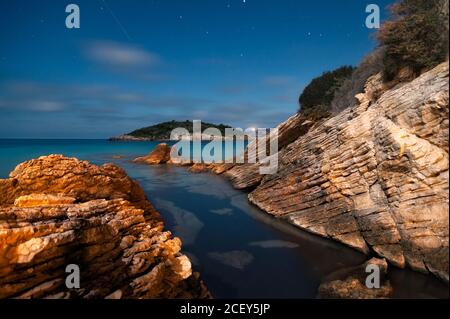 Calming Rough Sea Amazing scenery of rough seaside with calm sea water under beautiful ...